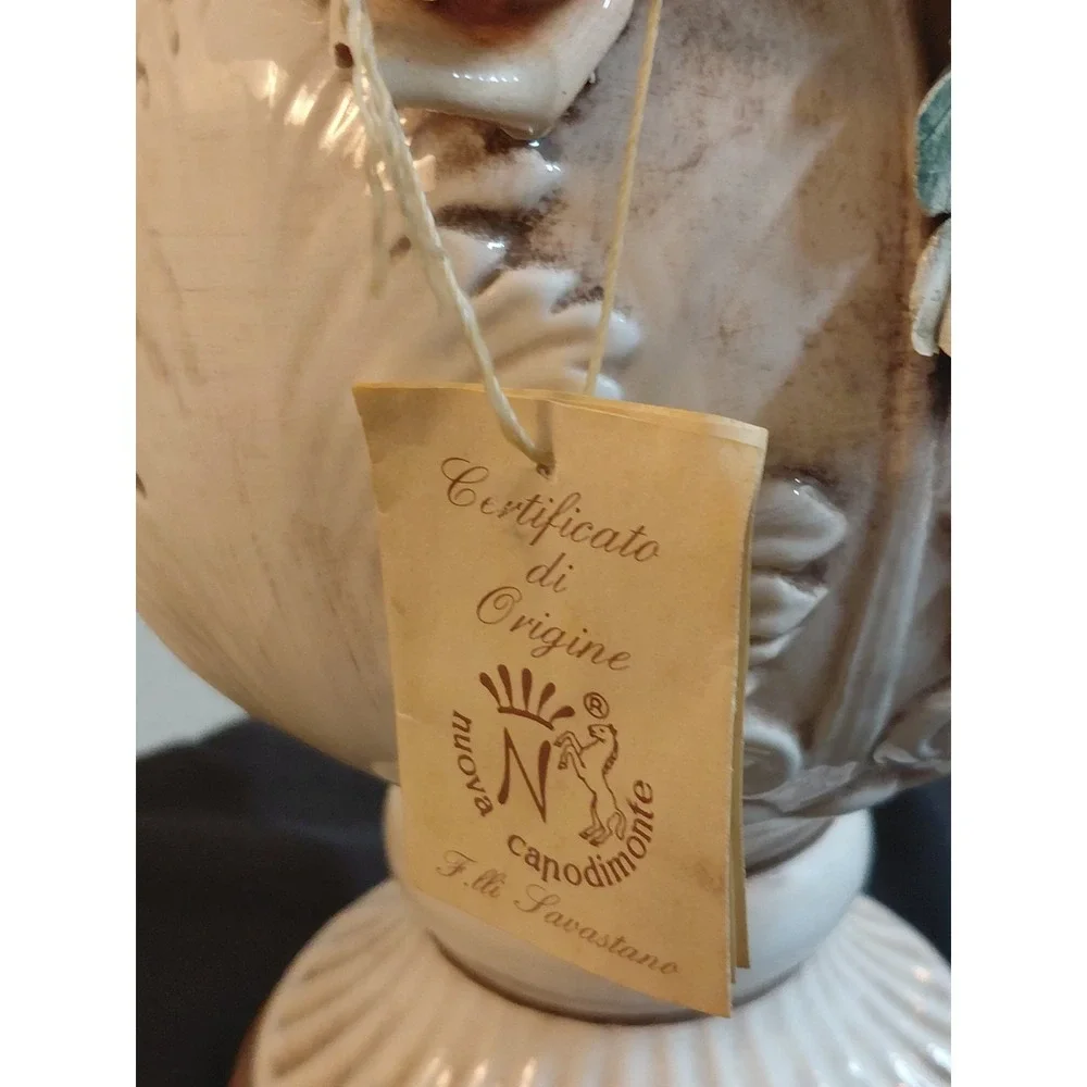 Vintage Nuova Capodimonte F.lli Savastano Vase Large Italian Floral 15